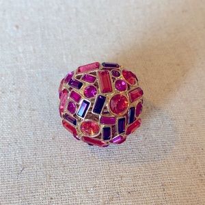 Henri Bendel crystal cocktail bubble ring size 7